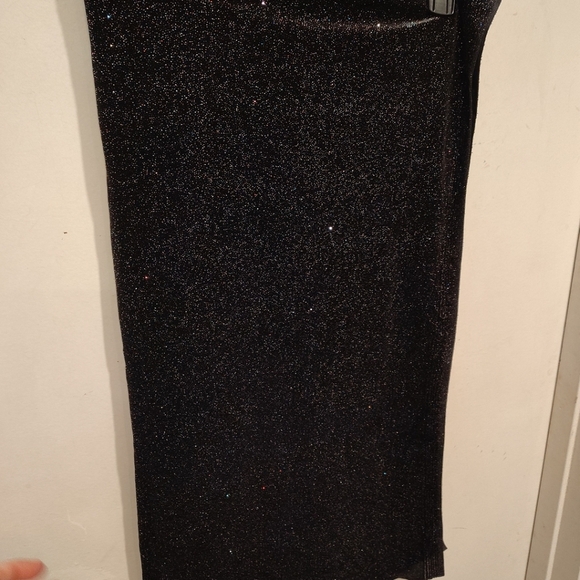 1.5 Yds. Glittery Black Velour Stretch Knit Fabric -Sewing Crafts Costumes - Picture 4 of 5